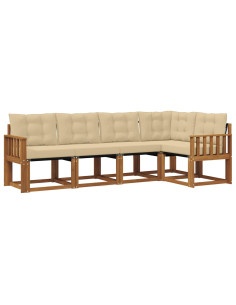 Set di divani con cuscino 5 pcs Naturale e Beige 2