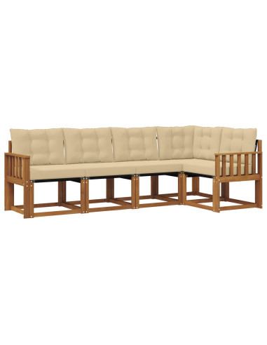 Set di divani con cuscino 5 pcs Naturale e Beige