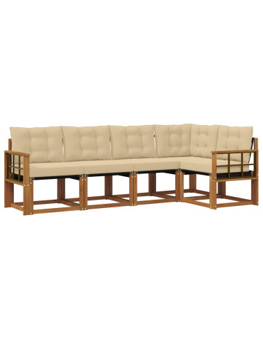 Set di divani con cuscino 5 pcs Naturale e Beige