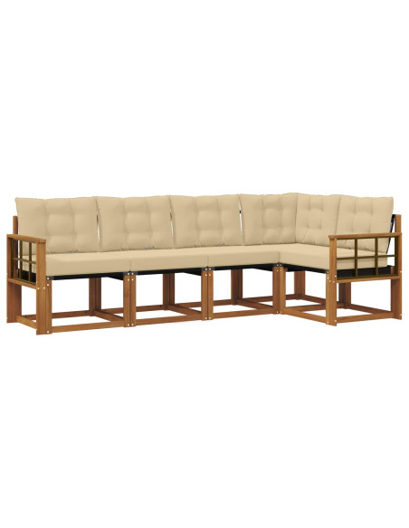 Set di divani con cuscino 5 pcs Naturale e Beige