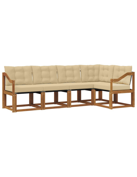 Set di divani con cuscino 5 pcs Naturale e Beige