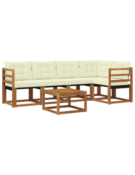 Set di divani con cuscino 6 pcs Naturale e Crema