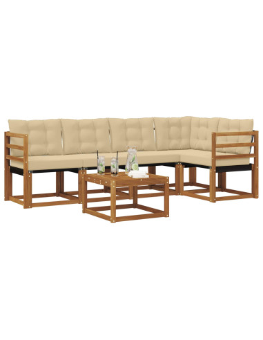 Set di divani con cuscino 6 pcs Naturale e Beige