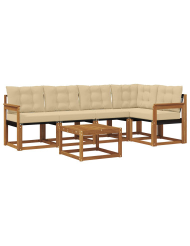 Set di divani con cuscino 6 pcs Naturale e Beige