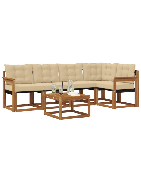 Set di divani con cuscino 6 pcs Naturale e Beige