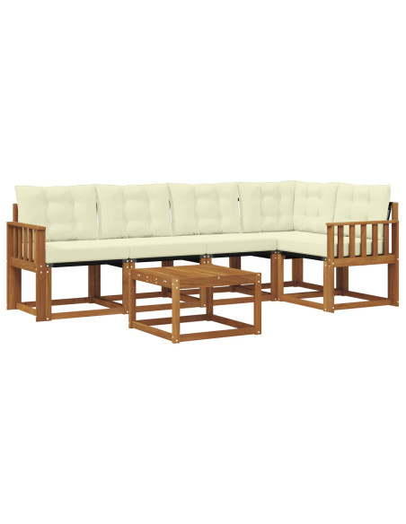 Set di divani con cuscino 6 pcs Naturale e Crema
