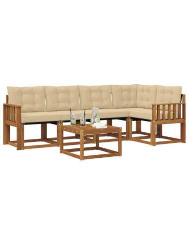 Set di divani con cuscino 6 pcs Naturale e Beige