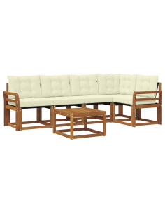 Set di divani con cuscino 6 pcs Naturale e Crema 2