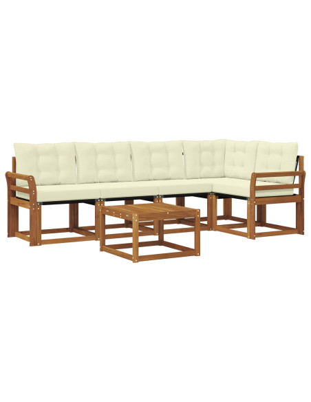 Set di divani con cuscino 6 pcs Naturale e Crema