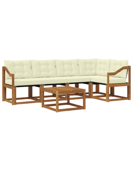 Set di divani con cuscino 6 pcs Naturale e Crema