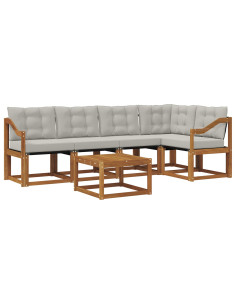 Set di divani con cuscino 6 pcs Grigio Naturale e Chiaro 2