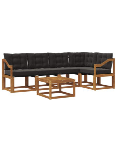 Set di divani con cuscino 6 pcs Naturale e Nero 2