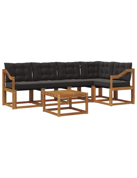Set di divani con cuscino 6 pcs Naturale e Nero