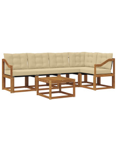 Set di divani con cuscino 6 pcs Naturale e Beige 2