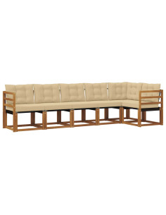 Set di divani con cuscino 6 pcs Naturale e Beige 2
