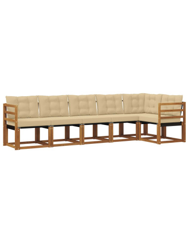 Set di divani con cuscino 6 pcs Naturale e Beige