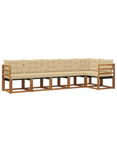 Set di divani con cuscino 6 pcs Naturale e Beige