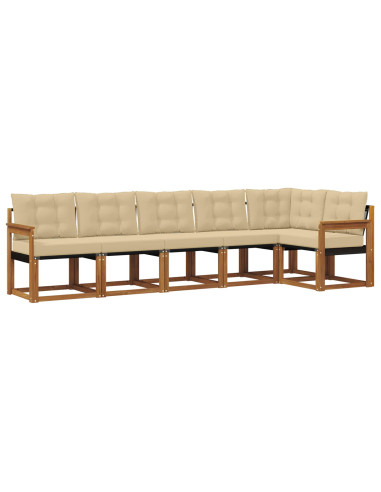 Set di divani con cuscino 6 pcs Naturale e Beige
