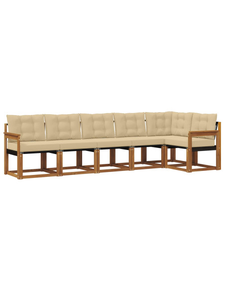 Set di divani con cuscino 6 pcs Naturale e Beige