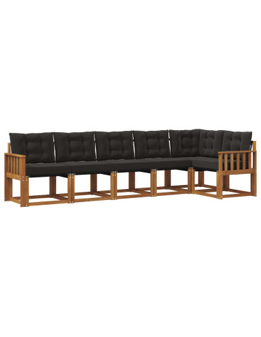 Set di divani con cuscino 6 pcs Naturale e Nero