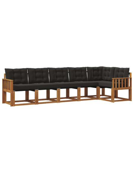 Set di divani con cuscino 6 pcs Naturale e Nero