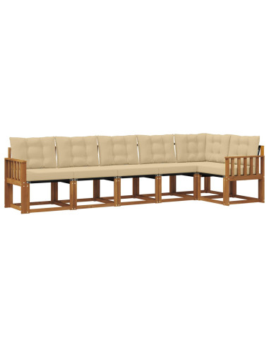Set di divani con cuscino 6 pcs Naturale e Beige