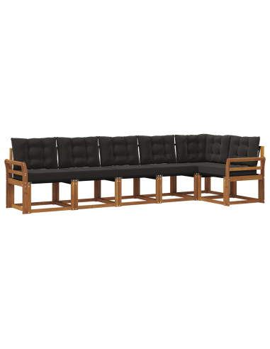 Set di divani con cuscino 6 pcs Naturale e Nero