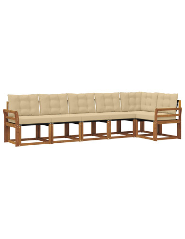 Set di divani con cuscino 6 pcs Naturale e Beige