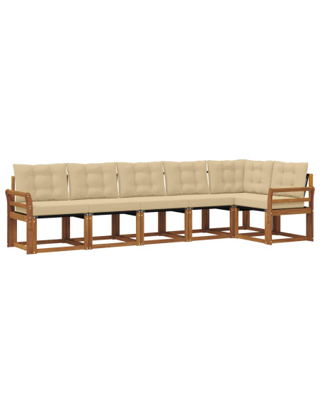 Set di divani con cuscino 6 pcs Naturale e Beige