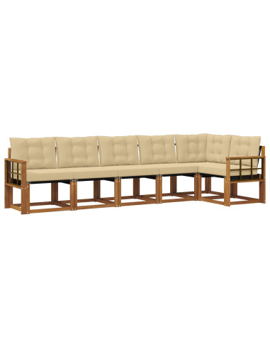 Set di divani con cuscino 6 pcs Naturale e Beige