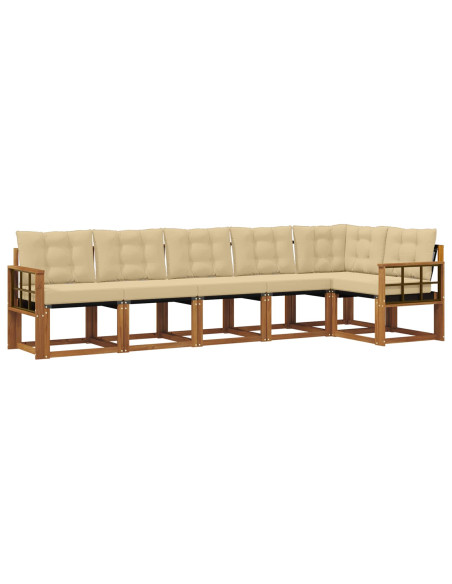 Set di divani con cuscino 6 pcs Naturale e Beige