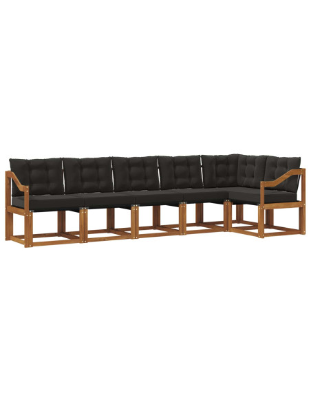 Set di divani con cuscino 6 pcs Naturale e Nero