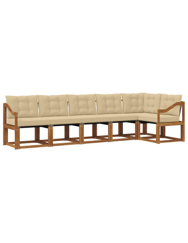 Set di divani con cuscino 6 pcs Naturale e Beige