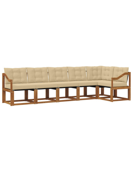Set di divani con cuscino 6 pcs Naturale e Beige