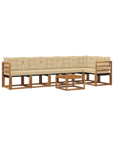Set di divani con cuscino 7 pcs Naturale e Beige