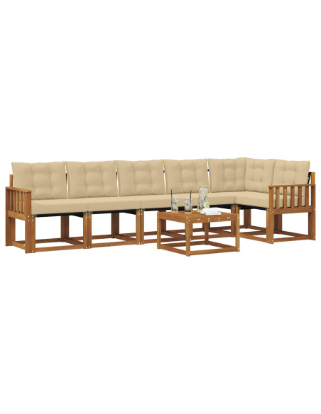 Set di divani con cuscino 7 pcs Naturale e Beige