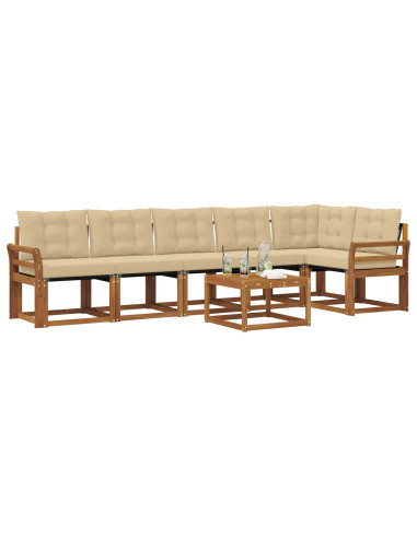 Set di divani con cuscino 7 pcs Naturale e Beige
