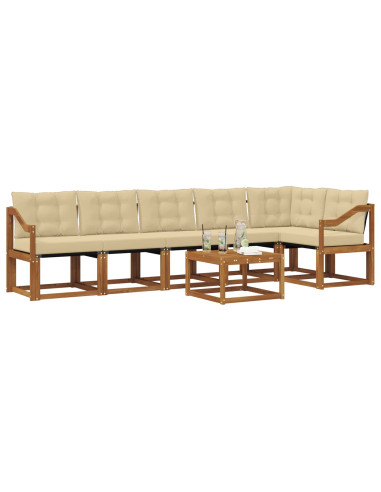 Set di divani con cuscino 7 pcs Naturale e Beige