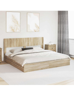 Struttura del letto con stoccaggio e testata Rovere Sonoma