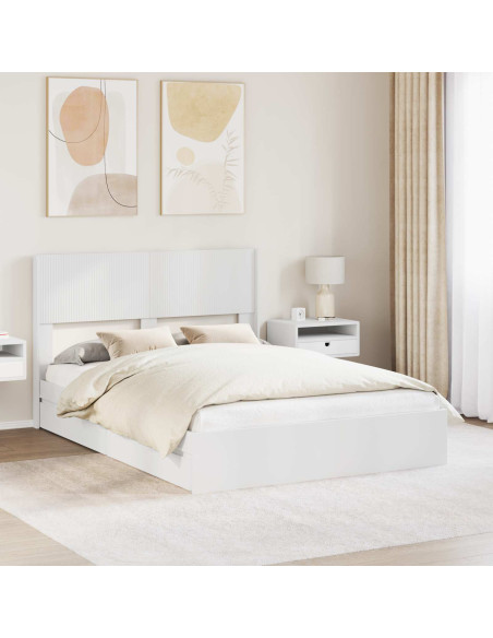 Struttura del letto con stoccaggio e testata Bianco