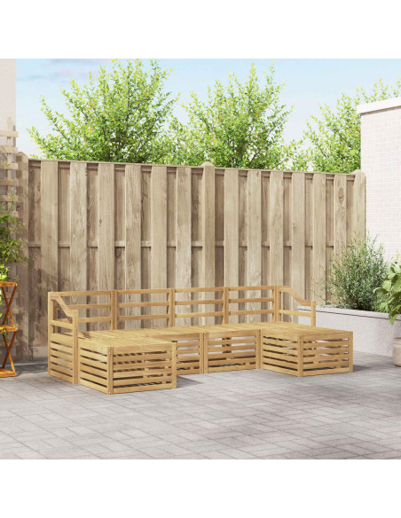 Set divani 6 pcs Bianco Legno di Acacia Massello