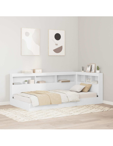 Letto Libreria Bianco 75 x 190 cm Legno multistrato