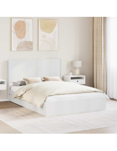 Struttura del letto con stoccaggio e testata Bianco