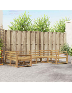 Set di divani da esterno 6 pcs Bianco Legno di Acacia Massello