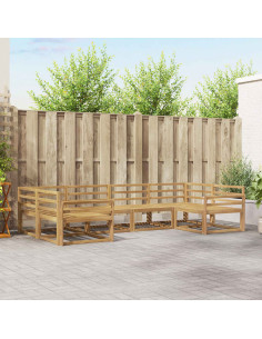 Set di divani da esterno 6 pcs Bianco Legno di Acacia Massello