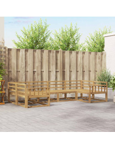 Set di divani da esterno 6 pcs Bianco Legno di Acacia Massello