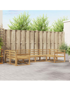 Set di divani da esterno 6 pcs Bianco Legno di Acacia Massello
