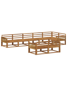 Set di divani da esterno 8 pcs Naturale