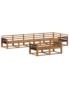 Set di divani da esterno 8 pcs Naturale