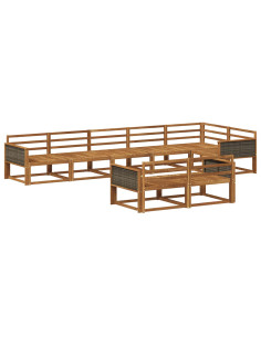 Set di divani da esterno 8 pcs Naturale